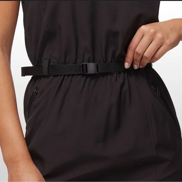 EUC [Patagonia] Fleetwith Belted Sleeveless Tank Pocketed Dress Black Women’s XL - Picture 7 of 14